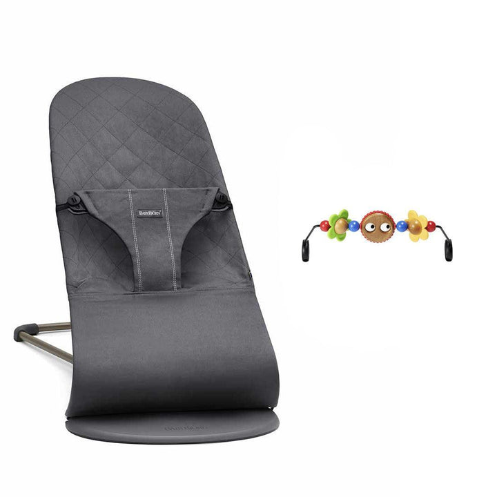BabyBjorn Bouncer Bliss - Cotton - Anthracite-Baby Bouncers-Googly Eyes Bright- | Natural Baby Shower