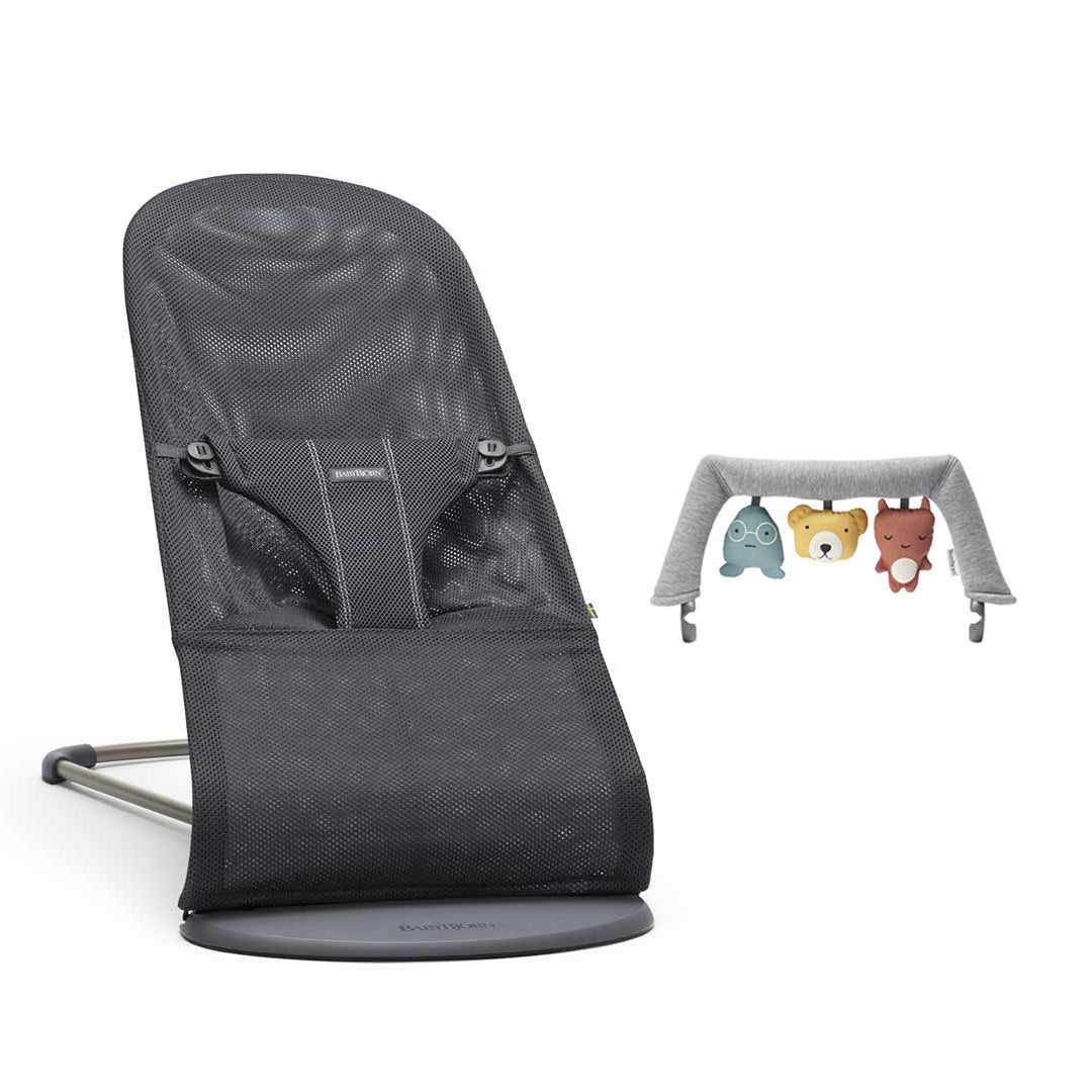 BabyBjorn Bouncer Bliss - Mesh - Anthracite-Baby Bouncers-Soft Friends Grey- | Natural Baby Shower