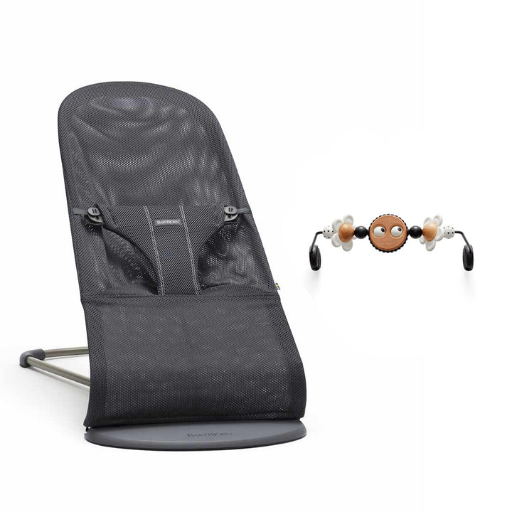 BabyBjorn Bouncer Bliss - Mesh - Anthracite-Baby Bouncers-Googly Eyes B+W- | Natural Baby Shower