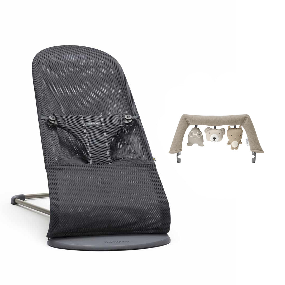 BabyBjorn Bouncer Bliss - Mesh - Anthracite-Baby Bouncers-Soft Friends Sand- | Natural Baby Shower