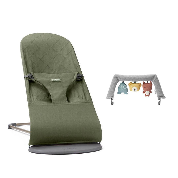 BabyBjorn Bouncer Bliss - Woven - Dark Green-Baby Bouncers-Soft Friends Grey- | Natural Baby Shower