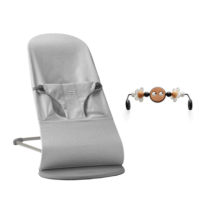 BabyBjörn Bouncer Bliss Woven Mélange - Light Grey-Baby Bouncers-Googly Eyes B+W- | Natural Baby Shower