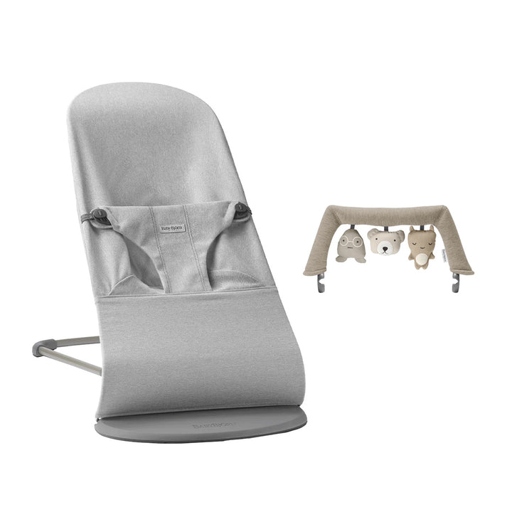 BabyBjörn Bouncer Bliss Woven Mélange - Light Grey-Baby Bouncers-Soft Friends Sand- | Natural Baby Shower