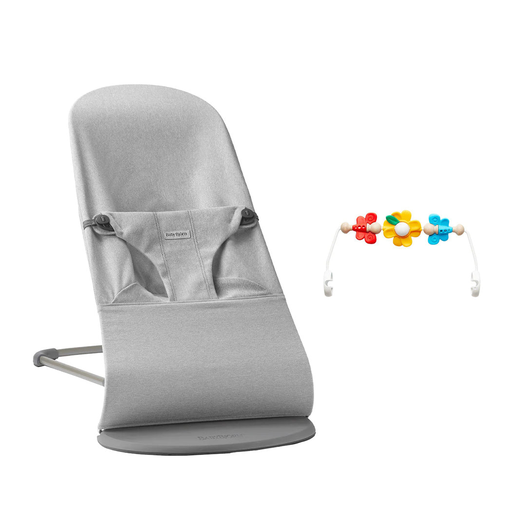 BabyBjörn Bouncer Bliss Woven Mélange - Light Grey-Baby Bouncers-Flying Friends- | Natural Baby Shower