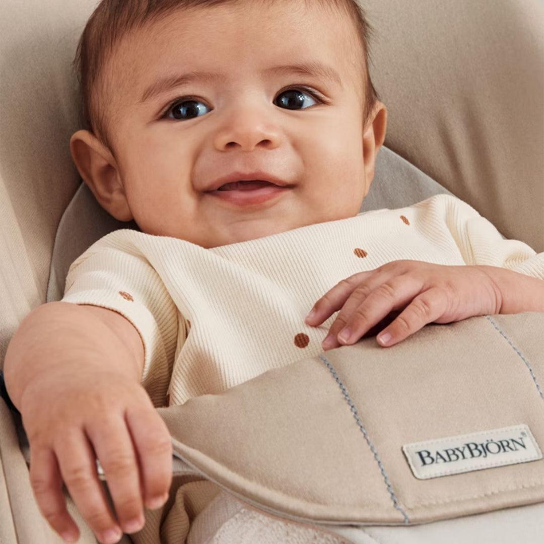 BabyBjörn Balance Baby Bouncer Soft Woven/Jersey - Khaki/Beige-Baby Bouncers-Khaki/Beige-One Size | Natural Baby Shower