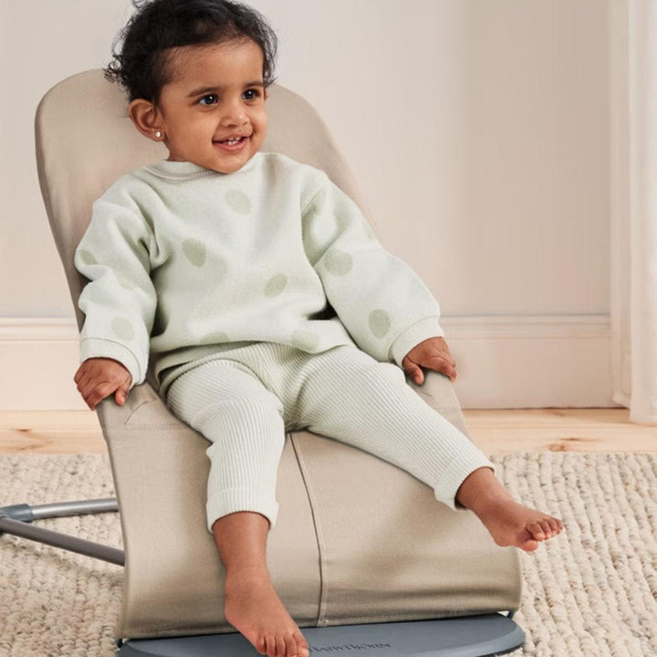 BabyBjörn Balance Baby Bouncer Soft Woven/Jersey - Khaki/Beige-Baby Bouncers-Khaki/Beige-One Size | Natural Baby Shower