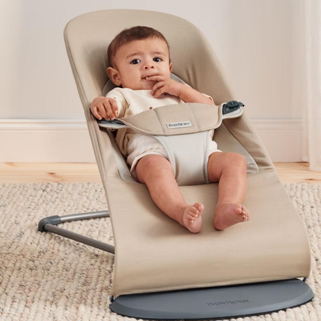 BabyBjörn Balance Baby Bouncer Soft Woven/Jersey - Khaki/Beige-Baby Bouncers-Khaki/Beige-One Size | Natural Baby Shower