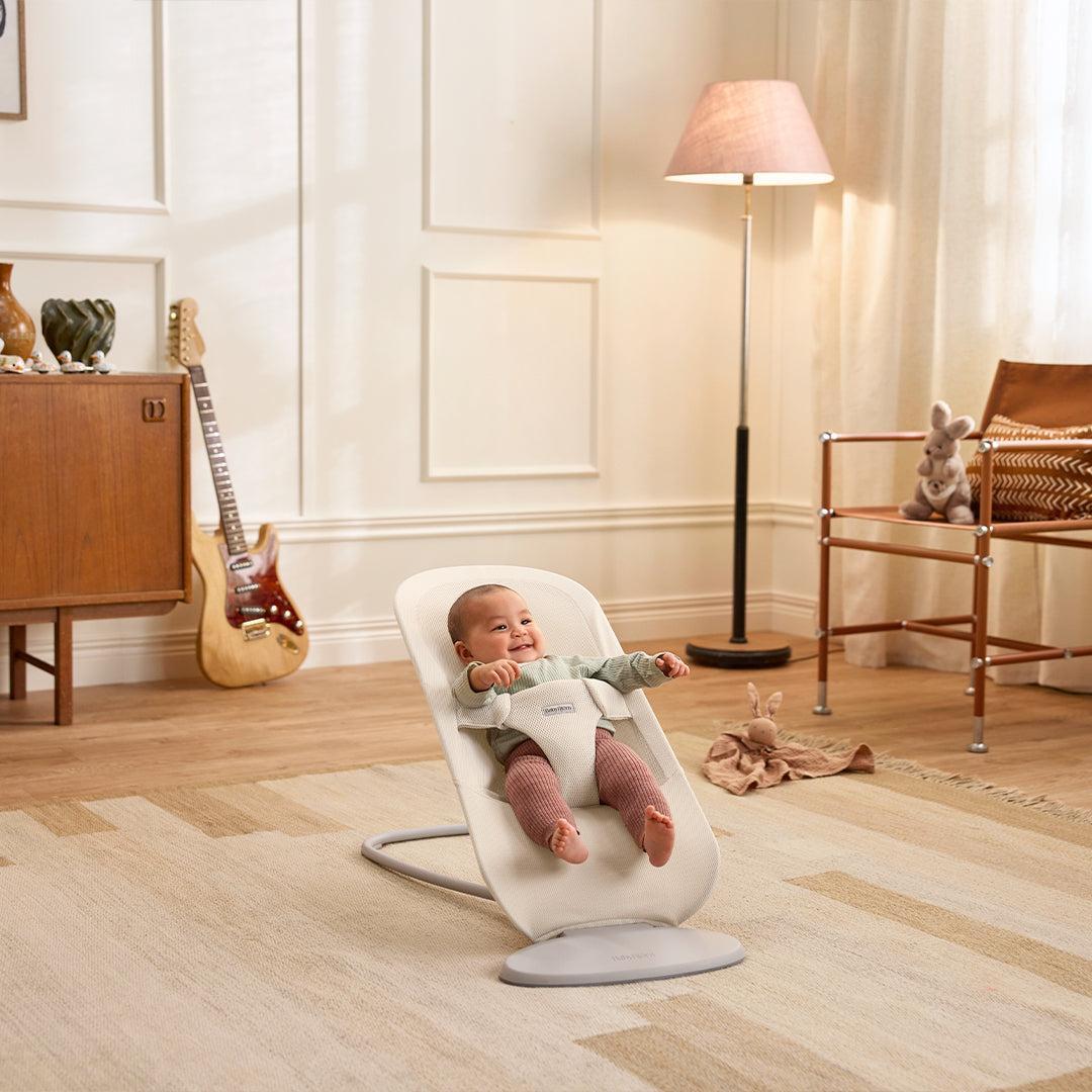 BabyBjörn Begin Baby Bouncer Airy Mesh - Cream-Baby Bouncers-Without Toy Bar- | Natural Baby Shower