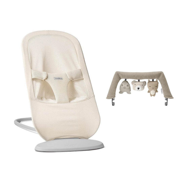 BabyBjörn Begin Baby Bouncer Airy Mesh - Cream-Baby Bouncers-With Soft Friends Toy Bar- | Natural Baby Shower