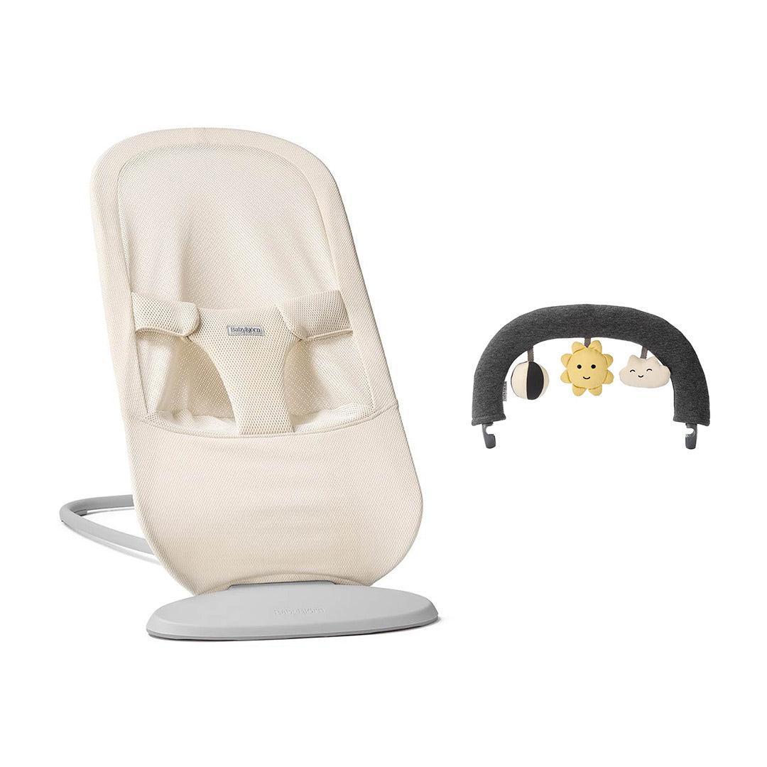 BabyBjörn Begin Baby Bouncer Airy Mesh - Cream-Baby Bouncers-With Sunny Friends Toy Bar- | Natural Baby Shower