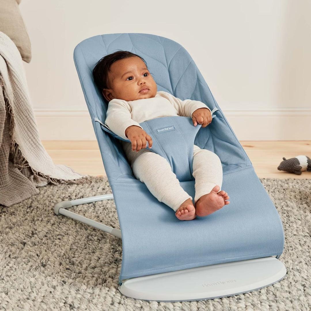 BabyBjörn Bliss Woven Petal Quilt Baby Bouncer - Blue-Baby Bouncers-Blue- | Natural Baby Shower