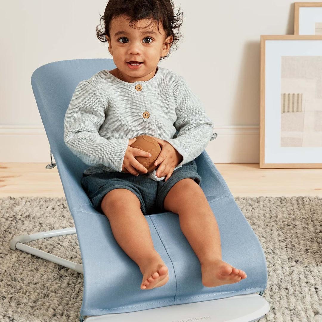 BabyBjörn Bliss Woven Petal Quilt Baby Bouncer - Blue-Baby Bouncers-Blue- | Natural Baby Shower