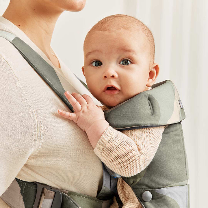 BabyBjörn Mini Baby Carrier - Khaki/Green Print - Cotton-Baby Carriers-Khaki/Green Print-Cotton | Natural Baby Shower