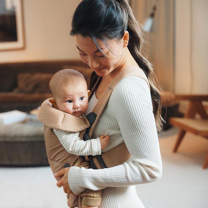BabyBjorn Mini Woven Baby Carrier - Beige-Baby Carriers- | Natural Baby Shower