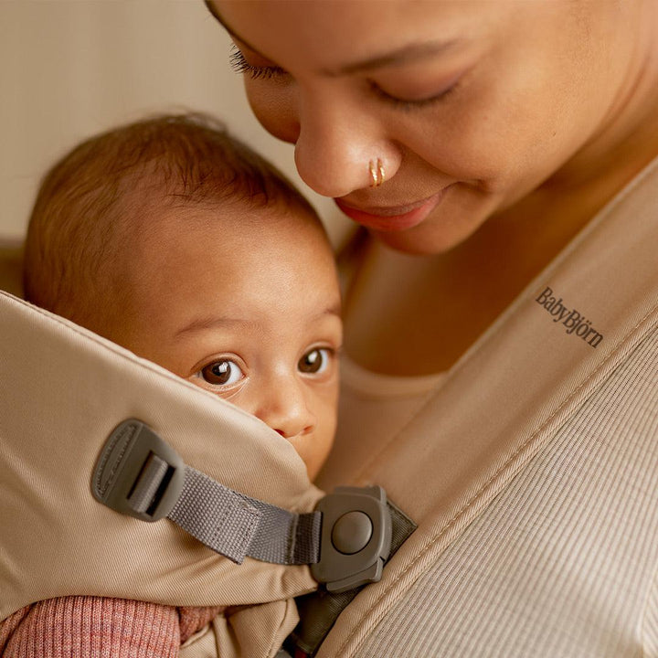 BabyBjorn Mini Woven Baby Carrier - Beige-Baby Carriers- | Natural Baby Shower