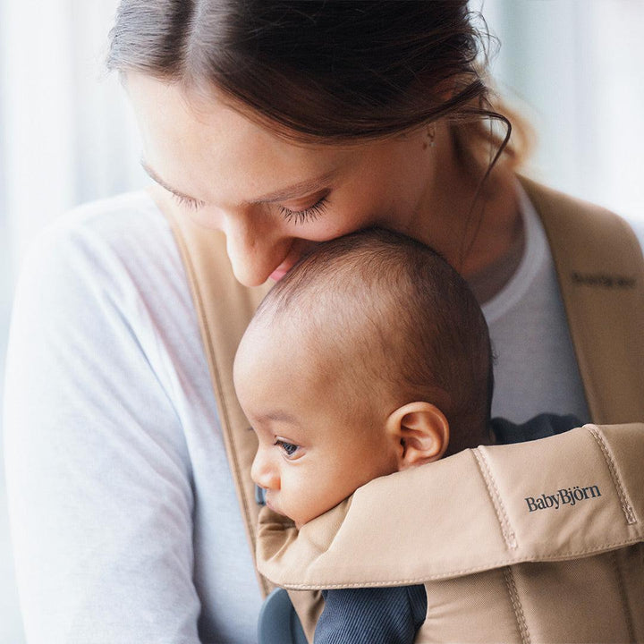 BabyBjorn Mini Woven Baby Carrier - Beige-Baby Carriers- | Natural Baby Shower