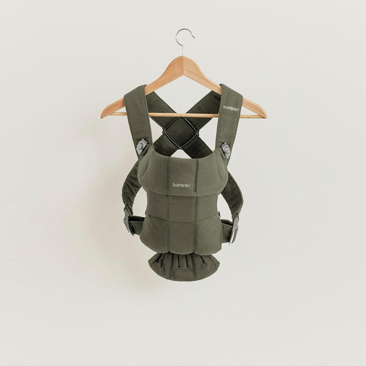 BabyBjorn Mini Woven Baby Carrier - Dark Green-Baby Carriers- | Natural Baby Shower