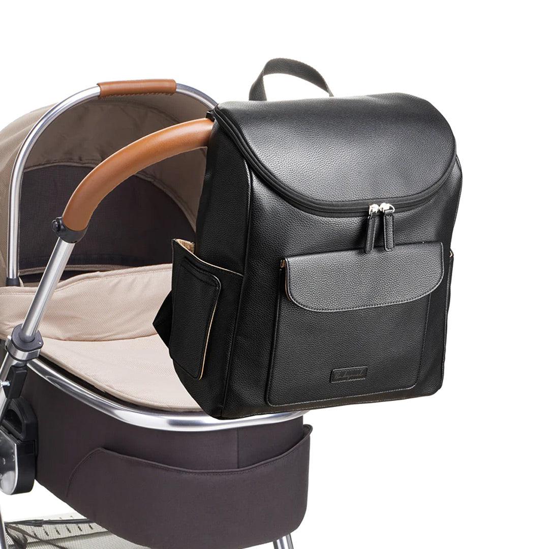 Babymel Lennox Vegan Leather Convertible Backpack - Black-Changing Bags-Black- | Natural Baby Shower