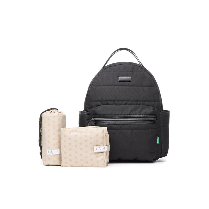 Babymel Lola Eco Quilt Changing Backpack - Black-Changing Bags-Black- | Natural Baby Shower