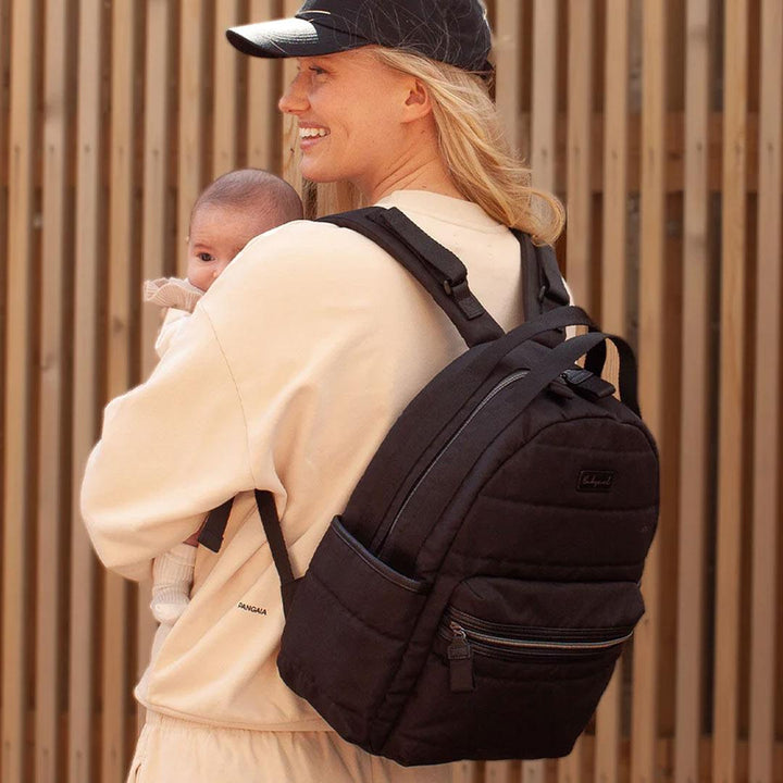 Babymel Lola Eco Quilt Changing Backpack - Black-Changing Bags-Black- | Natural Baby Shower
