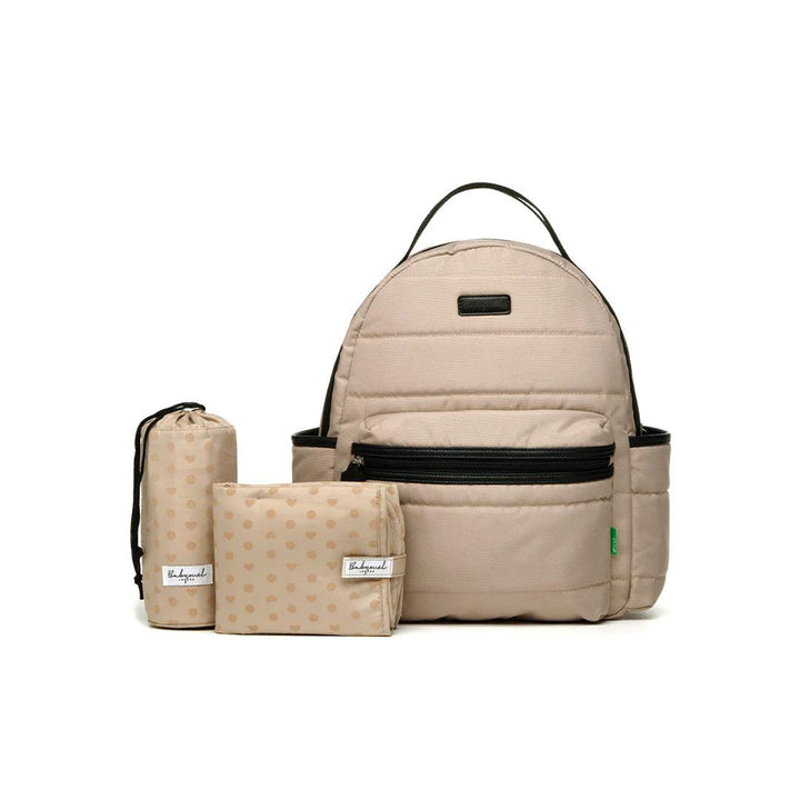 Babymel Lola Eco Quilt Changing Backpack - Fawn-Changing Bags-Fawn- | Natural Baby Shower