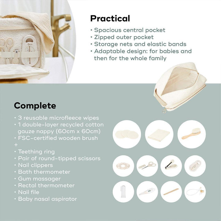 Babymoov Large Baby Toiletry Bag Kit Curl - White-Bathing Care-White-Each | Natural Baby Shower