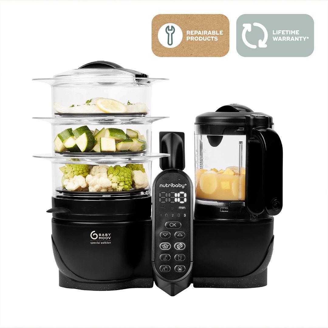Babymoov Nutribaby (+) XL Black Edition 6 in 1 - Black-Food Processors-Black-Each | Natural Baby Shower