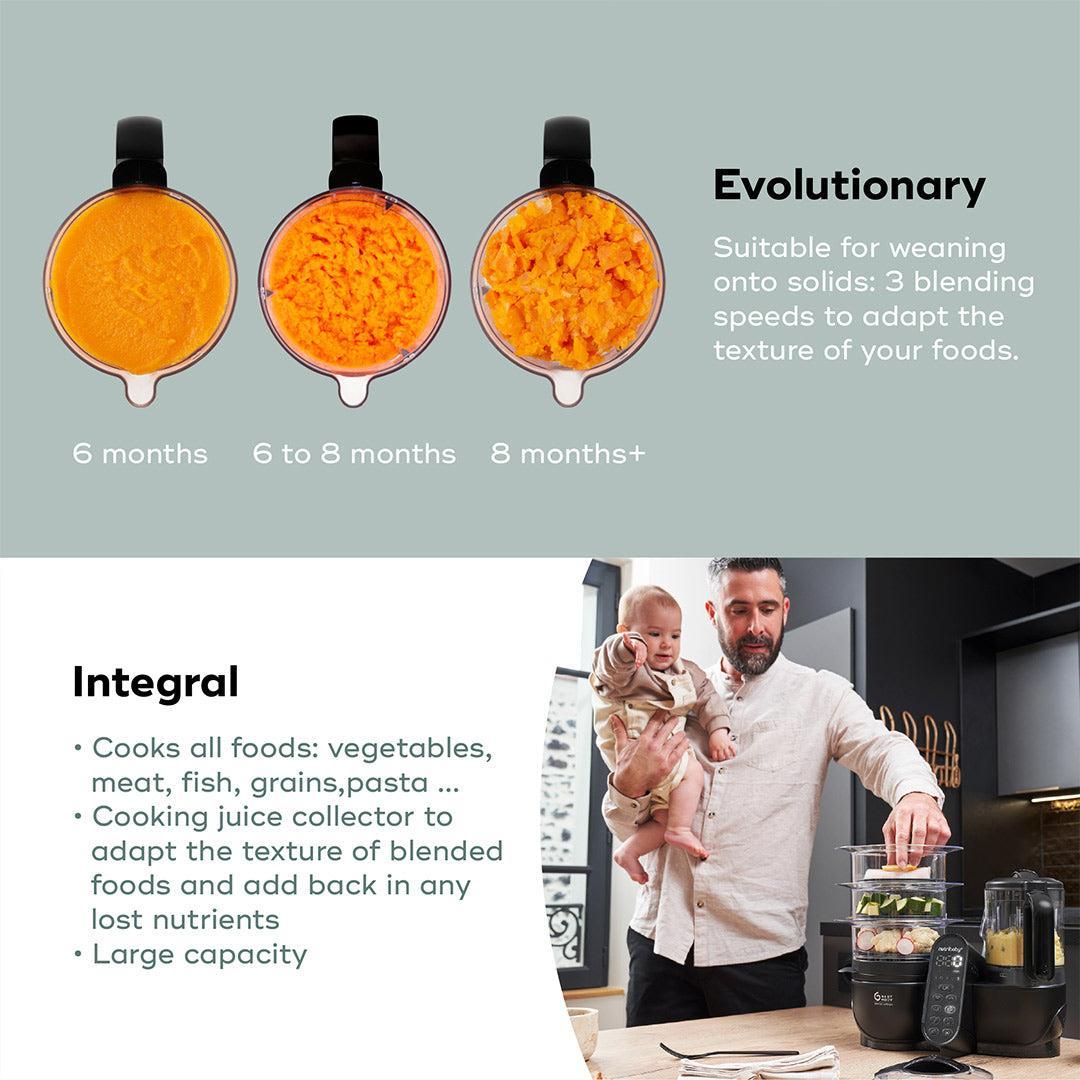 Babymoov Nutribaby (+) XL Black Edition 6 in 1 - Black-Food Processors-Black-Each | Natural Baby Shower