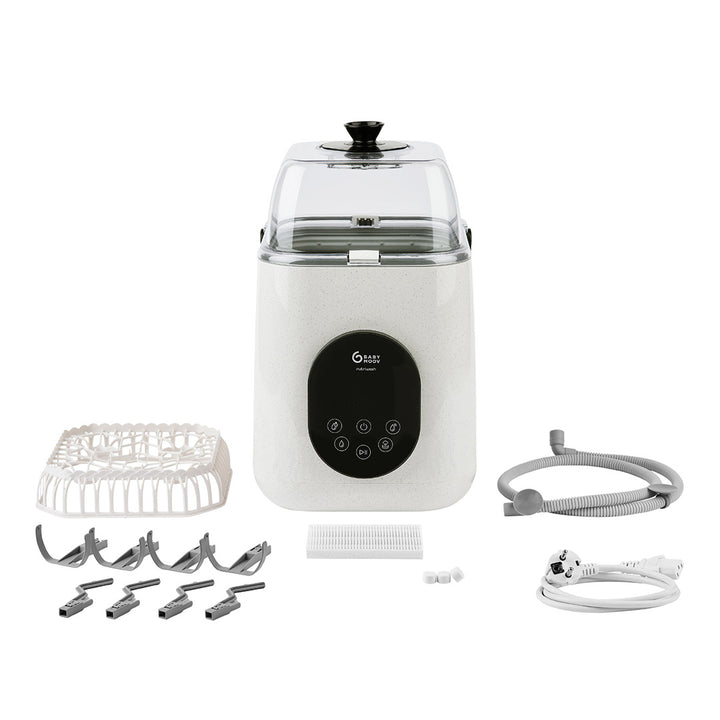 Babymoov NutriWash 4 in 1 Bottle Washer, Steriliser, Dryer & Storer - Mineral Beige-Bottle Cleaners-Mineral Beige-Each | Natural Baby Shower