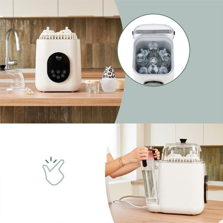 Babymoov NutriWash 4 in 1 Bottle Washer, Steriliser, Dryer & Storer - Mineral Beige-Bottle Cleaners-Mineral Beige-Each | Natural Baby Shower