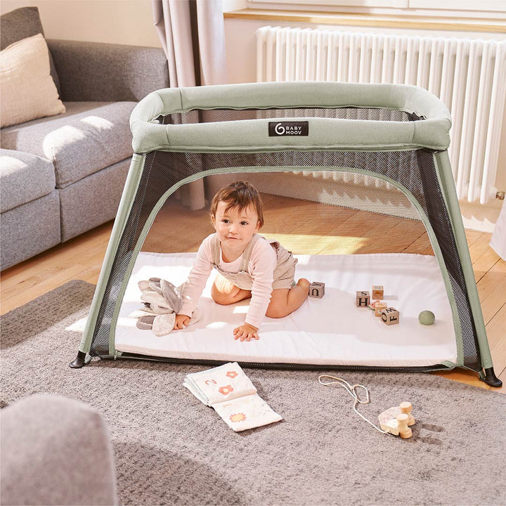 Babymoov Travel Cot 3 in 1 Moov & Comfy - Sage-Travel Cots-Sage- | Natural Baby Shower