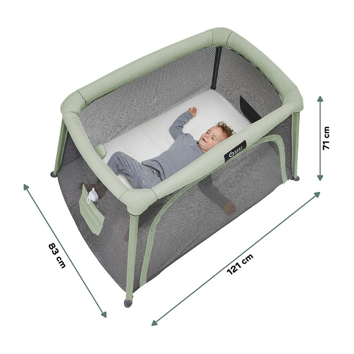 Babymoov Travel Cot 3 in 1 Moov & Comfy - Sage-Travel Cots-Sage- | Natural Baby Shower
