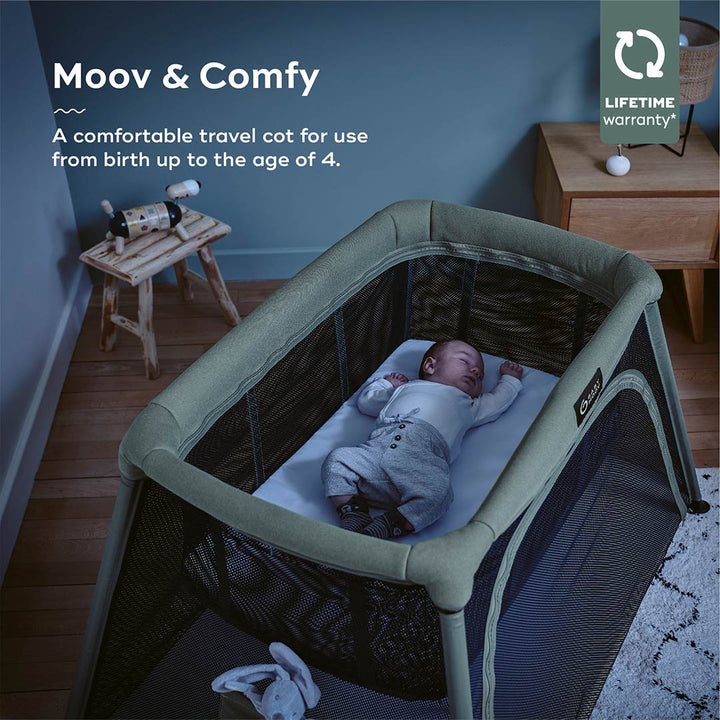 Babymoov Travel Cot 3 in 1 Moov & Comfy - Sage-Travel Cots-Sage- | Natural Baby Shower