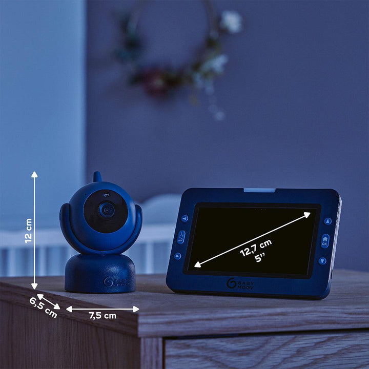 Babymoov YOO MASTER PLUS HD Motorised video babymonitor, screen 5" - Blue-Baby Monitors-Blue- | Natural Baby Shower