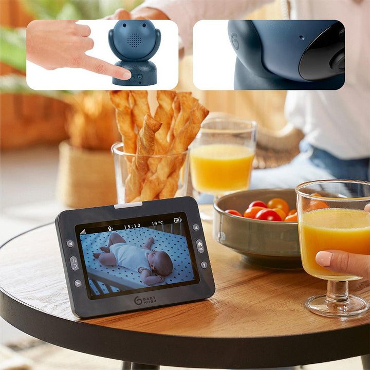 Babymoov YOO MASTER PLUS HD Motorised video babymonitor, screen 5" - Blue-Baby Monitors-Blue- | Natural Baby Shower