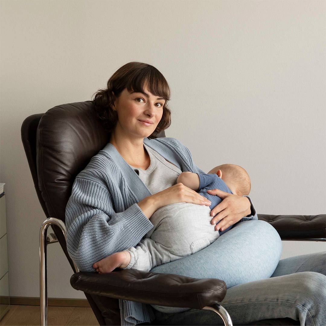 bbhugme Nursing Pillow - Blue Melange-Nursing Pillows-Blue Melange- | Natural Baby Shower