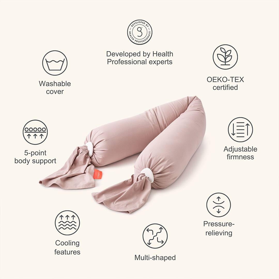 bbhugme Pregnancy Pillow - Dusty Pink-Pregnancy Pillows-Dusty Pink- | Natural Baby Shower