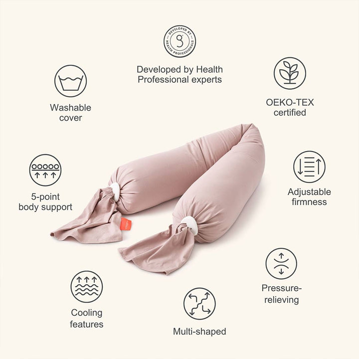 bbhugme Pregnancy Pillow - Dusty Pink-Pregnancy Pillows-Dusty Pink- | Natural Baby Shower