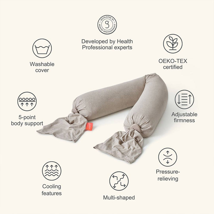 bbhugme Pregnancy Pillow - Seashell Beige/Sand-Pregnancy Pillows-Seashell Beige/Sand- | Natural Baby Shower