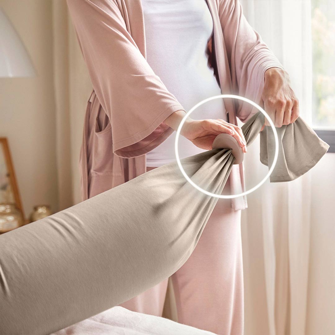 bbhugme Pregnancy Pillow - Seashell Beige/Sand-Pregnancy Pillows-Seashell Beige/Sand- | Natural Baby Shower