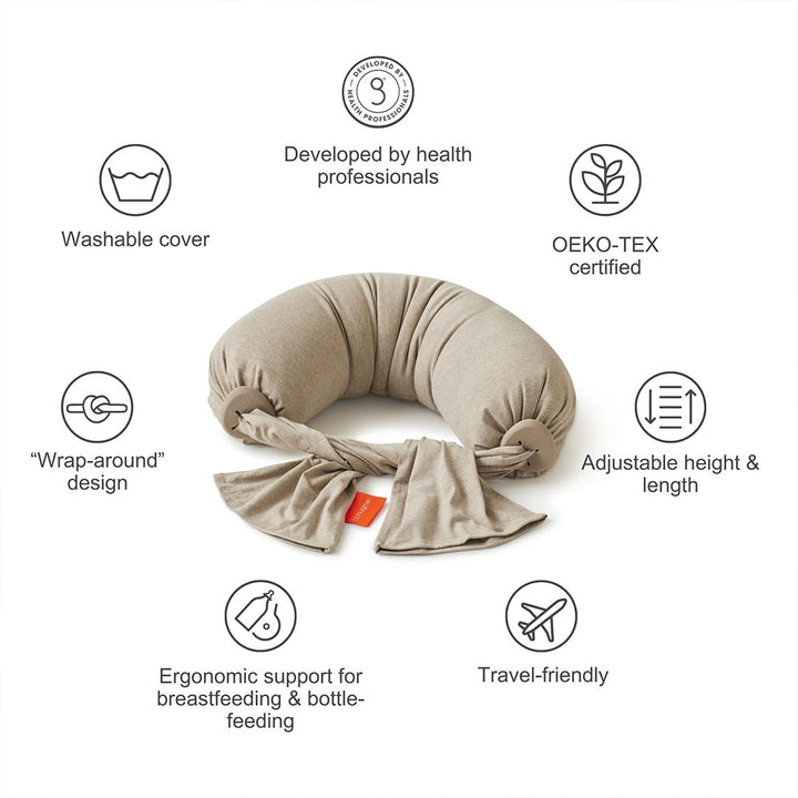 bbhugme Nursing Pillow - Seashell Beige-Nursing Pillows-Seashell Beige- | Natural Baby Shower