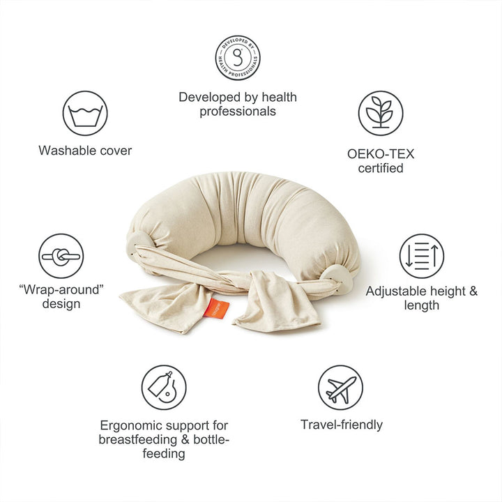 bbhugme Nursing Pillow - Soft White-Nursing Pillows-Soft White- | Natural Baby Shower