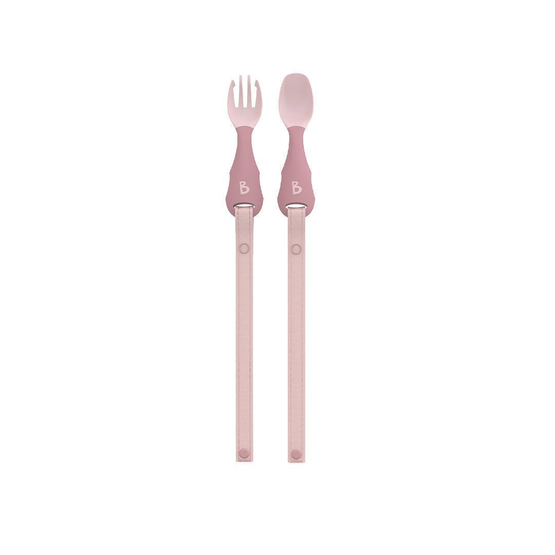 Bibado Handi No Drop Baby Cutlery - Blush-Cutlery-Blush- | Natural Baby Shower