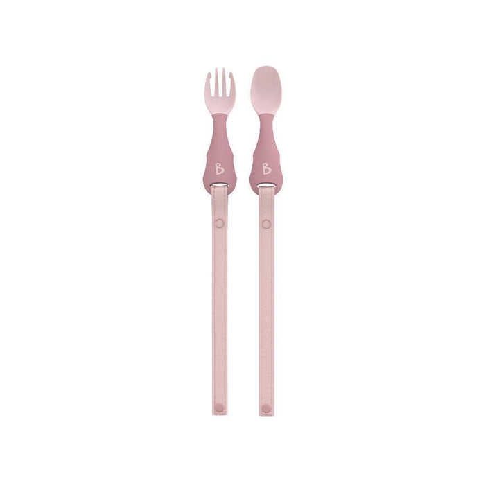 Bibado Handi No Drop Baby Cutlery - Blush-Cutlery-Blush- | Natural Baby Shower