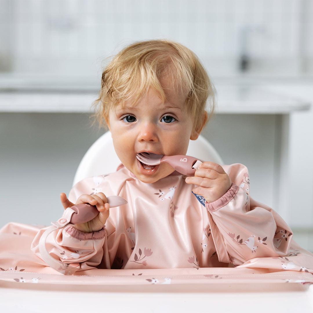 Bibado Handi No Drop Baby Cutlery - Blush-Cutlery-Blush- | Natural Baby Shower
