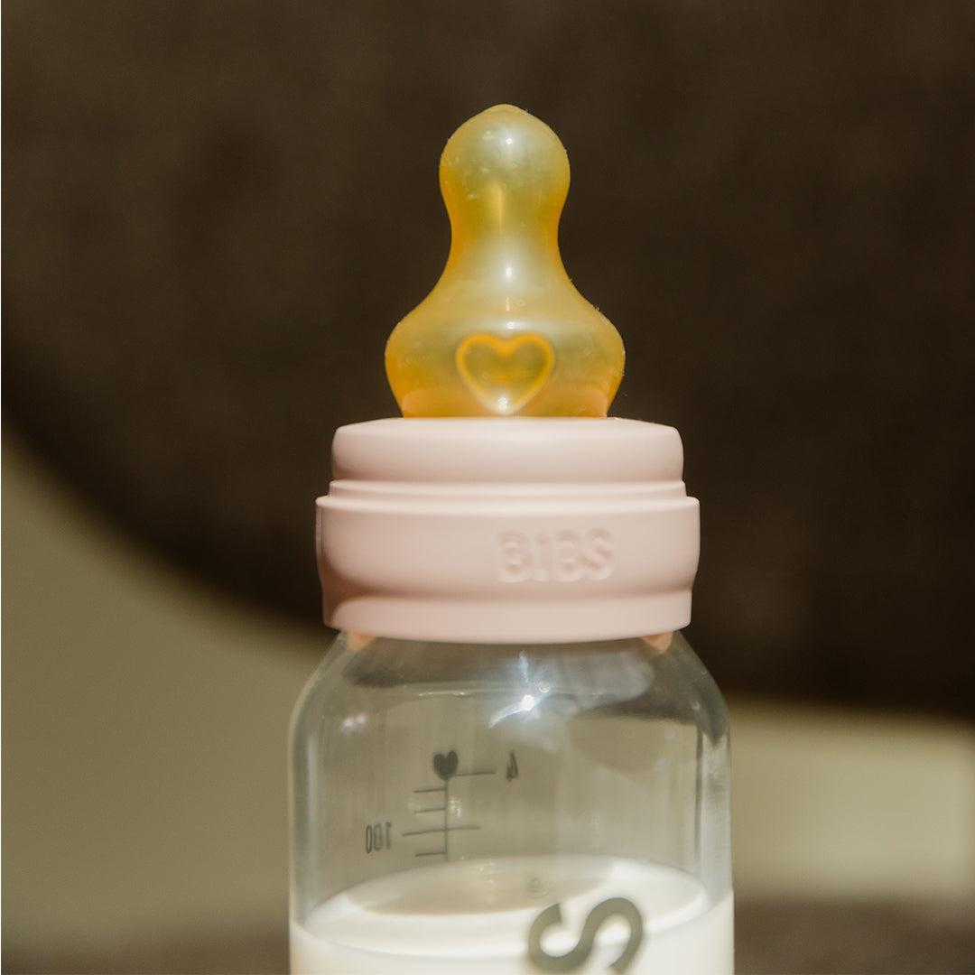 BIBS Baby Glass Bottle Complete Set - Blush-Baby Bottles-Blush-110ml | Natural Baby Shower