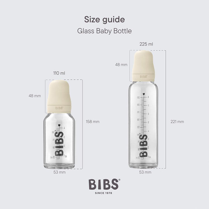 BIBS Baby Glass Bottle Complete Set - Blush-Baby Bottles-Blush-110ml | Natural Baby Shower