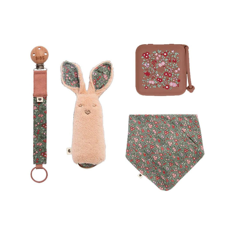 BIBS x Liberty Christmas Baby Bundle - Woodchuck - Chamomile Lawn-Pacifier Holders-Woodchuck-Chamomile Lawn | Natural Baby Shower