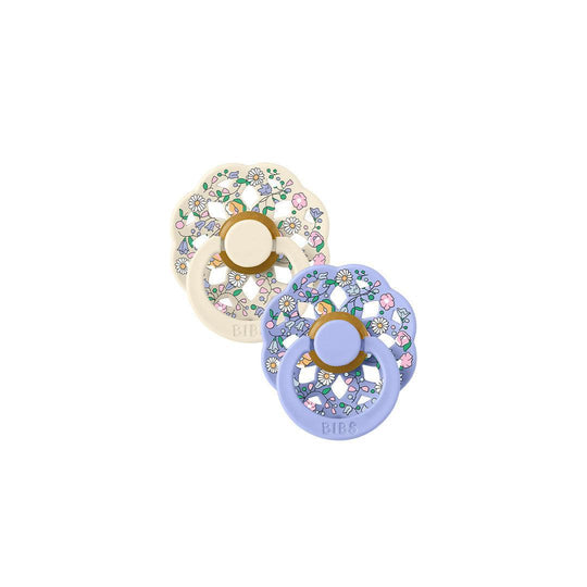 BIBS X LIBERTY Latex Pacifier Boheme 2 Pack Chloe Meadow - Ivory / Hush-Pacifiers-Ivory / Hush-1 | Natural Baby Shower