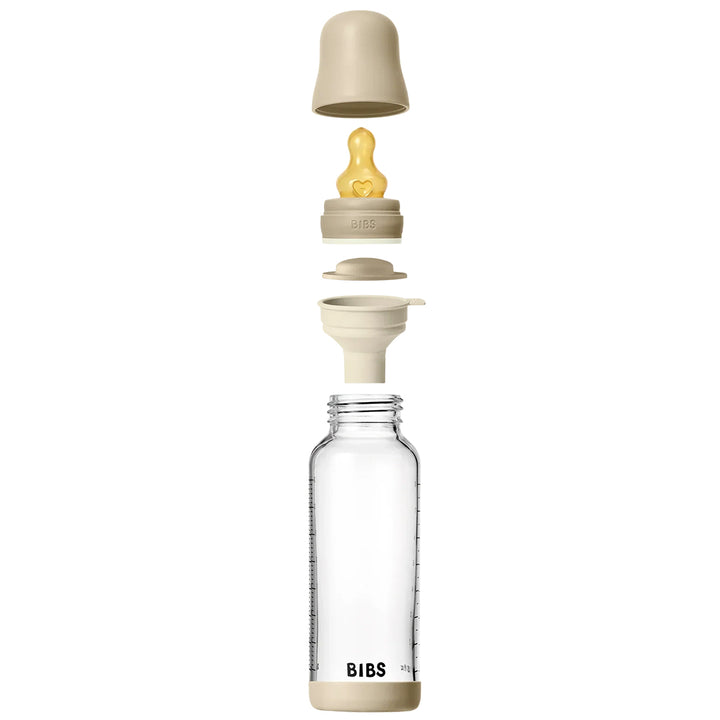 BIBS Medium Flow Baby Bottle Round Latex - 270ml - Vanilla Glow